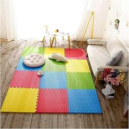 Jumprfit 12mm Thick Interlocking EVA Foam Mat for Kids,Tiles for Gymnastics, Exercise, PlayingPlay Mat Floor Tiles, 12 Pcs-Multicolor-image-97