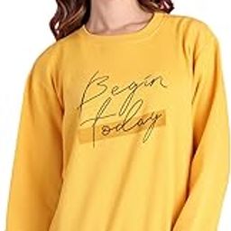 Fleece Regular Fit Printed Crew Neck Sweatshirt for Women-MACK639948-image-42