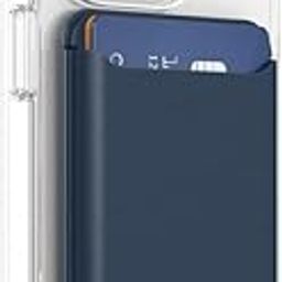 PopSockets Phone Wallet Without Expanding Grip, Phone Card Holder, Wireless Charging Compatible, Wallet Compatible with MagSafe® Vegan Leather - Navy-11