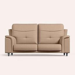 GODREJ INTERIO Sofa Opulence 2 Seater Synthetic Leather Sofa for Living Room, 1-Year Warranty, Solid Wood, Camel-image-1