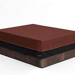 CFFNCH Hot Tub Cover - 600D Polyester Rectangular Hot Tub Covers SPA Covers for Hot Tub Outdoor Heavy Duty Cover Protector Hot Tub Covers Replacement (82 x 72 inch,Brown)-17