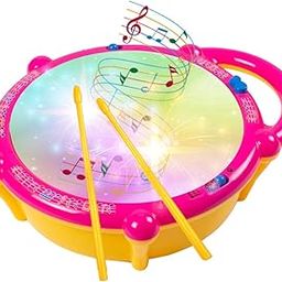 The Lintu Flash Drum with 3D Light|Musical Instument Toy for Kids | Mallets(2) Included | Toy for Toddlers | Best for Gifting Option | Battery Operated-3*AA(Not Included) | Pink-17