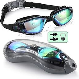 Pangid Swimming Goggles UV Protection Anti-Fog for Men Women Kids with solid Protection Case - Swim Glasses Assured No Leaking with Adjustable Strap (Swimming goggles - Blue)-image-0