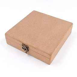 IVEI MDF Box - Square Wood Box DIY Craft Materials - Plain MDF Blank Square Box for Painting, Wooden Sheet Craft, Resin & Fluid Art, Mandala Art, Pyrography (Box Dimensions 7.5 in X 7.5 in X 2 in)-17