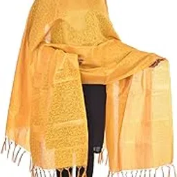 youthquake Zari Jacquard Silk Dupatta For Womens & Girls With Hand Made Tessels-picture-0