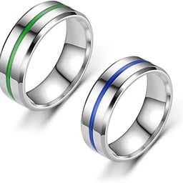 Western Style Stainless Steel Dragon Celtic Inlay Polish Combo Band Ring for Men and Boys (Design-2)-image-47