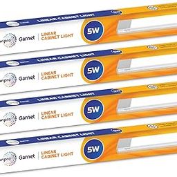 Wipro Garnet Linear under Cabinet Light | Warm White (2700K) | Comforting Light for home, kitchen, drawing room cabinets | 5w LED Light with surge protection upto 2.5KV | 1FT Light | Pack of 4-10