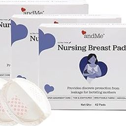 &Me Disposable Nursing Pads - Pack of 3 x 42 Pieces | Premium Ultra Thin Breathable Fabric | Soft Inner Lining for Enhanced Comfort | Super Absorbent | Waterproof with Overnight Leak Protection-picture-4