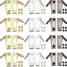 12 Sets Metal Side Clip Bag Buckle with Side Loop Purse Suspension Bag Strap Hardware Clasp Chain Connector Buckle Detachable for DIY Purse Making Handbag Shoulder Crossbody Bags (3 Colors)-image-46
