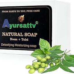 Neem & Tulsi Soap – Organic Herbal Cleanser for Clear Skin – Antiseptic, Antifungal, Anti-Acne Ayurvedic Soap Bar-13
