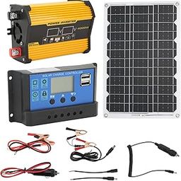 Solar Inverter Kit, 300W Inverter Fully Shielded Solar Panel Controller Inverter Kit, Outdoor with DC Wire (12V to 220V)-16