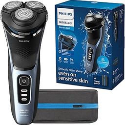 Norelco Male Philips Shaver 3600, Rechargeable Wet & Dry Electric Shaver With Pop-Up Trimmer And Storage Pouch, S3243/91, Blue-20