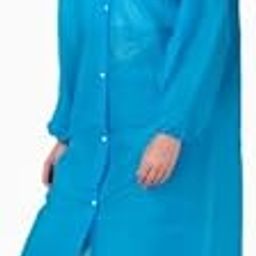 EVA Waterproof Unisex Rain Coat Drawstring Hooded Full Sleeves Outdoor Men, Women, Boys & Girls Rainwear Camping, Hiking & Travelling, Reusable Pack of 1 (Sky Blue)-picture-47