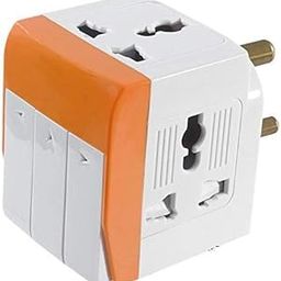 GEL SALES 3 Pin Multi Plug Socket-Universal Travel Adapter with Individual Switch Safety Shutter LED Indicator-3 Way Plug Extension-12
