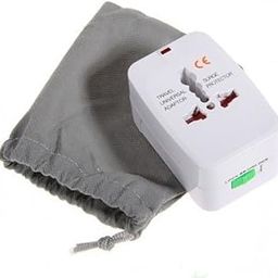 Maxicom Universal World Wide Travel Charger Adapter Plug with 2 USB Ports - International Travel Adapter (White) M-310-23