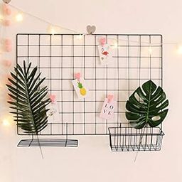 PIKIFY Wall Decoration Grid Clip Holder Photo Frames (85x55 cm- 1x Frame + 1x Basket + 1x Tray) [Made in India] (Black)-metal-image-84