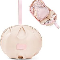 MAYCREATE® Underwear Travel Organizer Pouch, Bra Organizer for Travel, Socks Bra Storage Bag with Handle Strap, Multi Compartment Bra Bags Storage Packing Bag (Pink, 21x11x18cm)-10