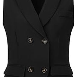 Women's Suit Vest Double Breasted Lapel Dressy Waistcoat Vest-45