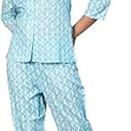 Cotton Floral Printed Night Suit Sleepwear Pajama Set For Women-image-25