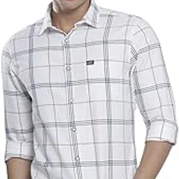 the indian garage co Men Cotton Slim Fit Checkered Full Sleeves Spread Collar Casual Shirt-picture-35