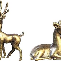 ARTISOUL® 2X Deer Ornament Copper Creative Home Decor Crafts for Bookcase Desk Shelves | Home Decor | Figurines-image-34