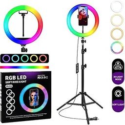 SNAPTRON Ring Light with Stand, Multi-Color LED Ring Light - Adjustable Color Temperature & Brightness, 360° Adjustment - for Photo & Video Shoots, Makeup, Vlogging-29