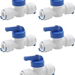 KRPLUS 3/8" OD Tube Ball Valve Quick Connect Fitting for RO Water Purifier System (Pack of 5) Whte-image-22