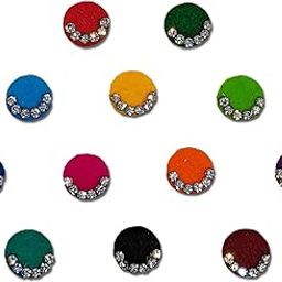 Comet Busters Multicolor Velvet Round Bindi for Women (7mm) (BIN1986)-33