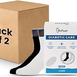 Dr Foot Diabetic & Arthritis Socks Anti-Microbial And Anti-Odour Over the Knee Socks Ultra-Soft Cushioned Sole Premium Combed Cotton Unisex, Free Size 2 Pairs (Black, White) (Pack Of 2)-image-26