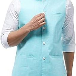 (Since 1958 Men's Cotton Linen Blend Waist Coat-image-7