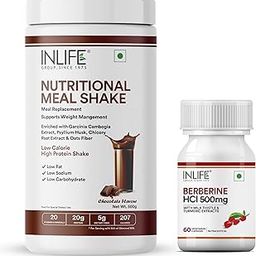 INLIFE Weight Management Combo – Berberine Supplement & Nutritional Meal Replacement Shake (Chocolate/Mango) | Whey Protein & plant based protein, Fiber, Vitamins & Minerals | Vegetarian Friendly-image-29