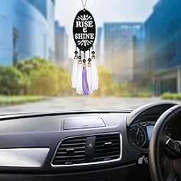 Uzox Rise and Shine Home Interior Decoration Car Hanging Ornaments Decoration Dream Catchers Window & Garden for Positive Vibes Dream Catcher Positive Vibes Balcony,Wind Chimes, Room(Rise and Shine)-image-102