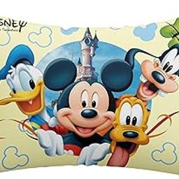 Kuber Industries Disney Printed Comfort Microfiber Filled Pillow for Bed Room, 16"x24" (Cream)-KUBMART15943-15
