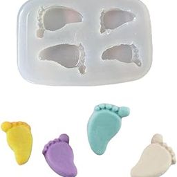 UKIYO international® - Baby Feet Silicone Mold 3D New Footprints Molds 4 Cavity for Candle Making Baby Shower Mould Fondant Cake Decoration Chocolate Making DIY-25