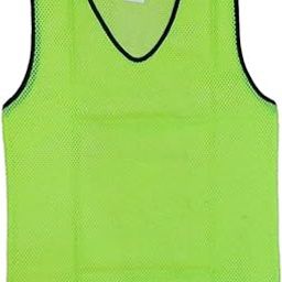VIGOUR SPORTS Rib Bibs Pinnies Scrimmage Vest for Soccer Cricket Track and Field Sport Teams (Pack of 12) (Green, Small)-image-0