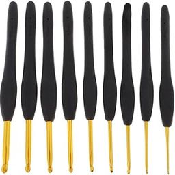 LOOM TREE® 9 Pieces Soft Handle Aluminium Crochet Hooks Knitting Needles Set Case 2mm-6mm Needlecrafts & Yarn | Crocheting & Knitting | Crochet Hooks-15