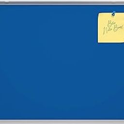 Nechams® Fabric Notice Pin-up Bulletin Board with Lightweight Aluminium Frame (24 x 24 inch, Colour in Blue)-29