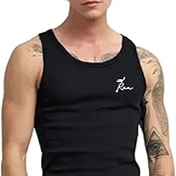 uniplanet store Cotton Blend Flying Ram Regular Fit Black Men's Vest-picture-24