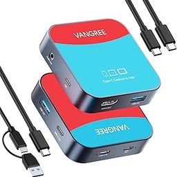 USB-C Video Capture Card & USB Hub, 1080P 60FPS USB C Video Capture USB 3.0 Support 100W PD with Ultra-Low Latency for Gaming, Streaming, Recording, Compatible with Nintendo Switch, Steam Deck, iPad-2
