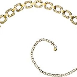 Metal Chain Belt for Women Dresses Squre Linked Chain Design Slim Saree Belt for Ladies - Free Size (LD173S)-4