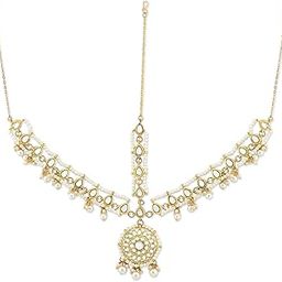 Gold Tone Kundan Bridal MathaPatti Style Maangtikka For Women-ZPFK13118-image-75