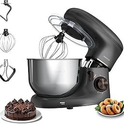 Havells Crescent Stand Mixer 1100W|100% Copper Motor|Rust Resistant 5.5L SS Bowl|Teflon Coated Douge Hook & Mixing Beater|Baking,Cake Mixer,Kneading| 6 Speed Setting with Pulse Function(Black)-14