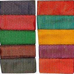 Women's Jacquard Unstitched Blouse Piece Pack of 10 | 1 Meter Blouse Combo Set for Festival Gifting (KGF-01A)-picture-45