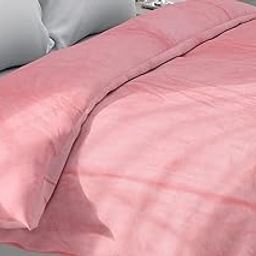 Super Premium Quilt Cover Double Bed with Zipper Blanket Cover/rajai Cover/Comforter Cover/Duvet Cover King Size Soft Flannel Warm & Cozy Stuff 90x100 Inches, Pink-image-83
