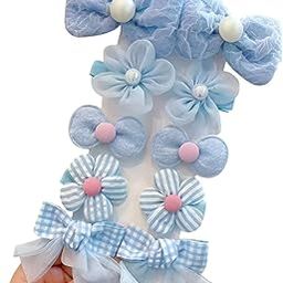 SYGA 10-Piece Baby Hair Clip Set for Girls Adorable Bow and Flower Designs Hair Pin Soft, Lightweight, and Stylish - Blue-image-86