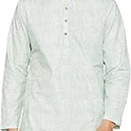 Men's Solid Cotton Printed Long Kurta (Regular Fit)-image-1