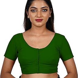Women's Stitched Readymade 2by2 Plain Saree Wear Cotton Blouse, Regular Wear Blouse-image-5