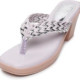 Women's Stylish Fashionable High-heeled Wedge V Shape Slippers Sandals For Women's & Girls's - 3 Inches heel SLP-05-image-72