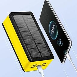 Solar Power Bank 60000mAh, Portable Solar Charger Waterproof External Backup Battery Pack with Bright LED Flashlights, Fast Charging, 4 USB Output Ports, Perfect for Outdoor, Camping, Hiking-image-18