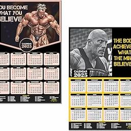 ESCAPER Gym Wall Calendar 2025 hanging (12 x 18, 300 GSM), Wall Calendar 2025 for Gym Motivation, Workout Wall Calendar 2025 for Gym, Exercise Wall Calendar 2025, Bodybuilders Wall Calendar 2025, Fitness Center Wall Calendar 2025-image-3